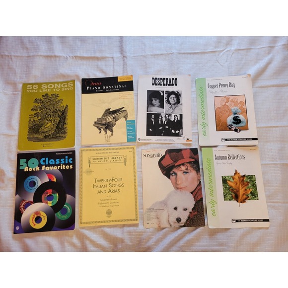 Alfred Music Other - Vintage Sheet Music Bundle Piano Vocal Rock Classics Italian Arias 8 Books CD